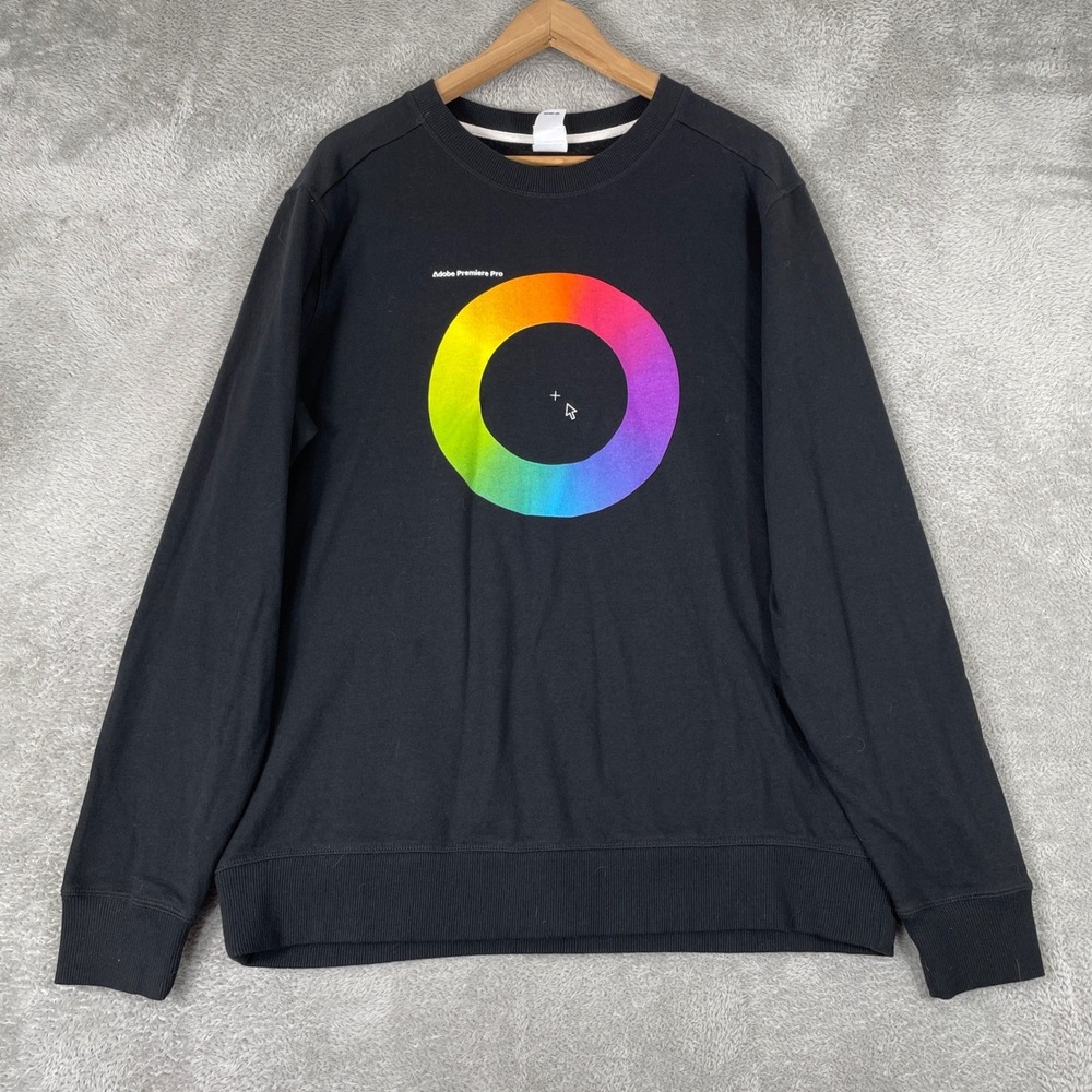Adobe Premiere Pro Sweatshirt Mens Large Black Color Wheel Tech Video Editor